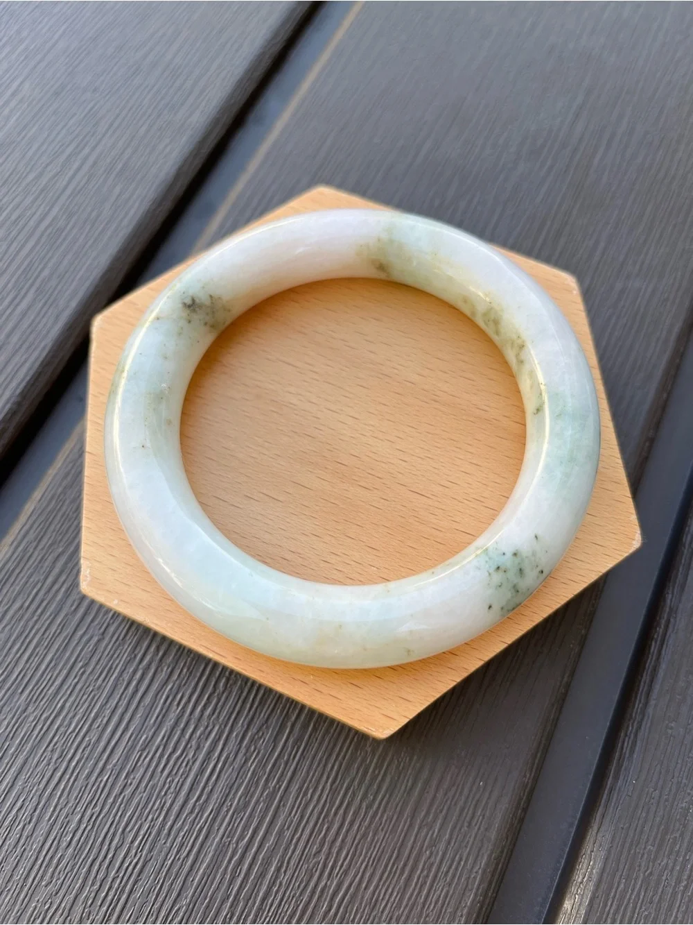 BW110-RP 56.5mm Certified Untreated Grade A Burmese Jadeite Bangle Jade Bracelet
